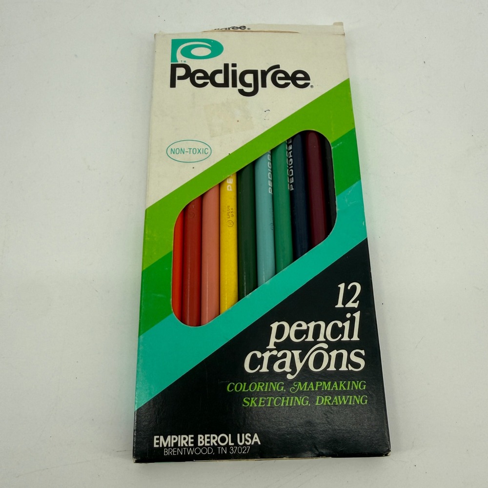 Pedigree Pencil Crayons 12 Count Multi Color Vintage 1974 Empire‎ Berol USA 1112